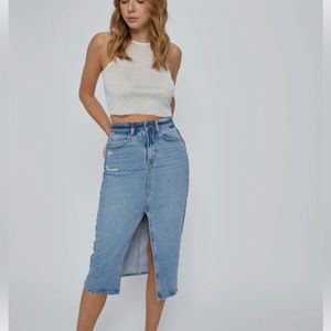 NWOT Denim MIDI Skirt